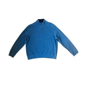 Tasso Elba Men's Blue Zip-Up Pullover Sweater